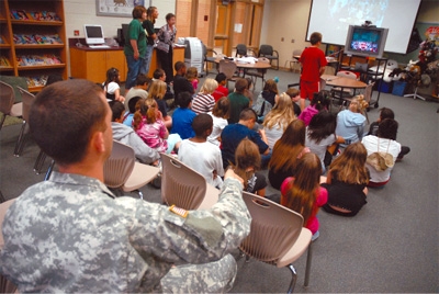 Meadows Elementary students talk to peers in Iraq
